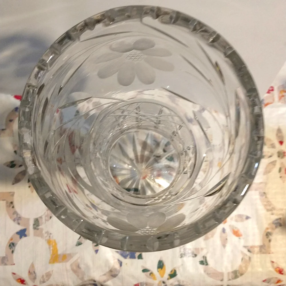 Botanical Elegant Vintage Crystal Hand-Cut Heavy 12